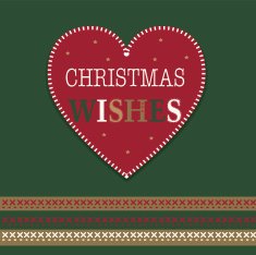 Christmas card with heart design vector illustration
