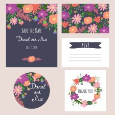 Wedding invitation card Flowers Wreath