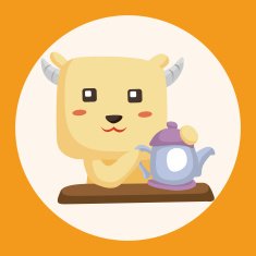 animal goat having afternoon tea theme elements N2