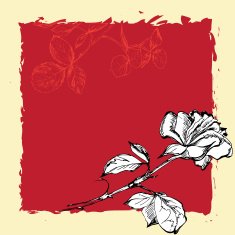 Frame with romantic hand drawn rose and copy space
