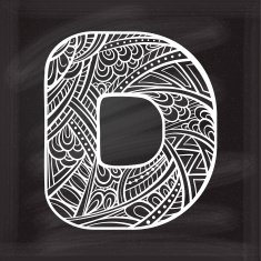 Zendoodle chalk style letter D