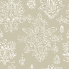 Seamless floral retro background pattern in vector Henna paisle