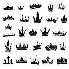 Set of hand-drawn crowns N2