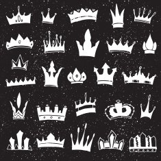 Set of hand-drawn crowns N3