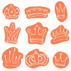 Set of hand-drawn crowns N4