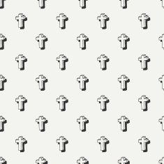 Happy Halloween Hand drawn seamless pattern with cross