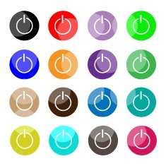 Collection of 16 Power or Shut Down Icons
