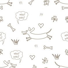 seamless pattern with the dachshund