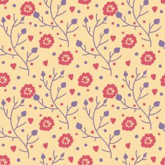 Cute seamless pattern with doodle flowers