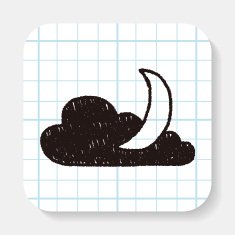 moon and cloud doodle drawing