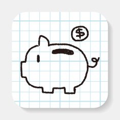 Piggybank doodle drawing