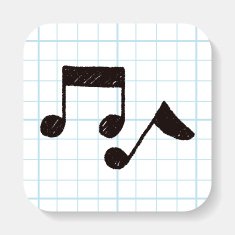 music note doodle drawing N2