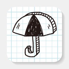 umbrella doodle drawing