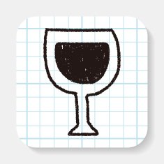 wine doodle drawing