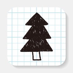 Christmas tree doodle drawing