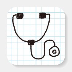 Stethoscope doodle drawing