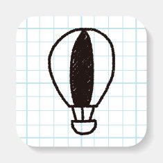 hot air balloon doodle drawing