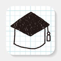 graduation cap doodle drawing