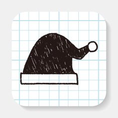 Christmas hat doodle drawing