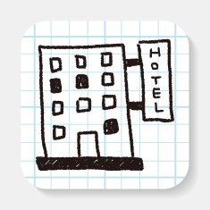 hotel doodle drawing