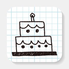 birthday cake doodle drawing
