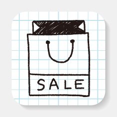shopping bag doodle drawing N3