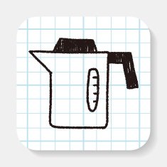 kitchenware hot water bottle doodle drawing