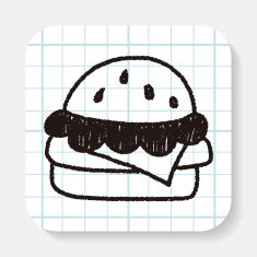 hamburger doodle drawing