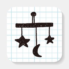 baby hanging doodle drawing