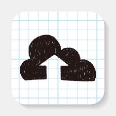 internet cloud doodle drawing N13