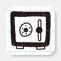 safety money box doodle drawing