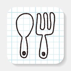 tableware doodle drawing