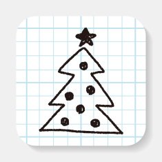 Christmas tree doodle drawing N2