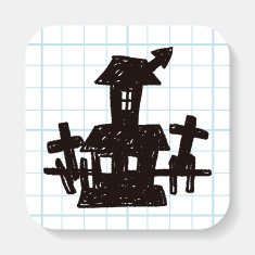 halloween house doodle