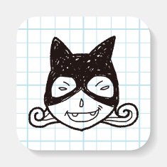 cat woman doodle