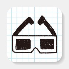 3D glassess doodle drawing