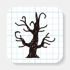 halloween tree doodle