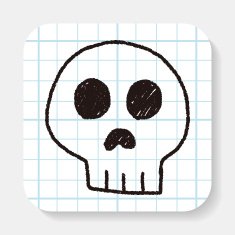 skull doodle drawing