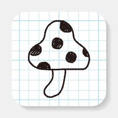 mushroom doodle drawing