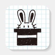 magic rabbit doodle drawing