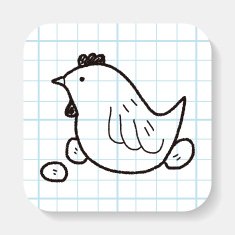 Easter egg and chicken doodle
