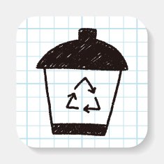 recycle trash can doodle drawing