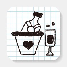 Champagne doodle drawing