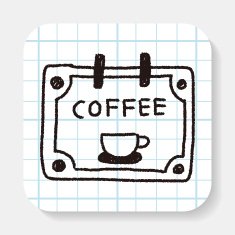 coffee shop sign doodle drawing