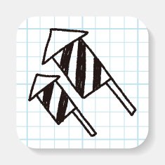 Firecrackers doodle drawing N2