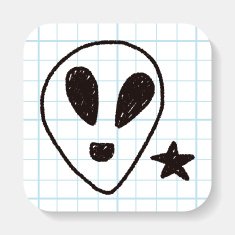alien doodle drawing