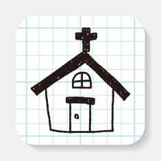 chruch doodle drawing