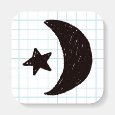 moon and star doodle drawing N2