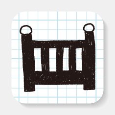 baby bed doodle drawing