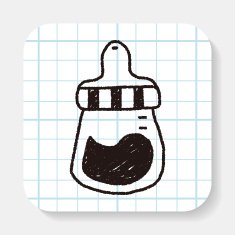 feeding bottle doodle drawing